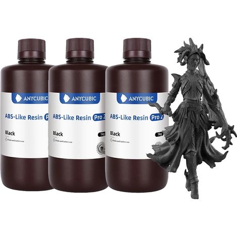 Resina per stampa 3D, alta precisione, applicazione intuitiva, ABS Pro2 Nero - 3 kg (1/2)