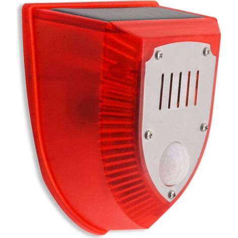 Solarbetriebene Alarmanlage mit Bewegungsmelder, Außenwarnalarm, 120 dB Lautstärke, Sicherheitsblitzlicht, regensicher, Tag- und Nachtmodus für Haus, Villa, Garten, Bauernhof und Abstellraum (1/4)