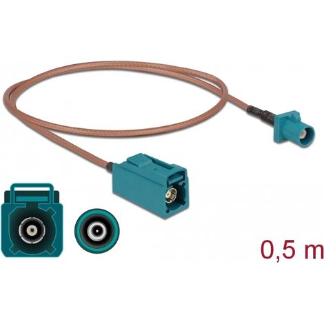 Delock Cable de antena de macho FAKRA Z  hembra FAKRA Z RG-316 0,5 m