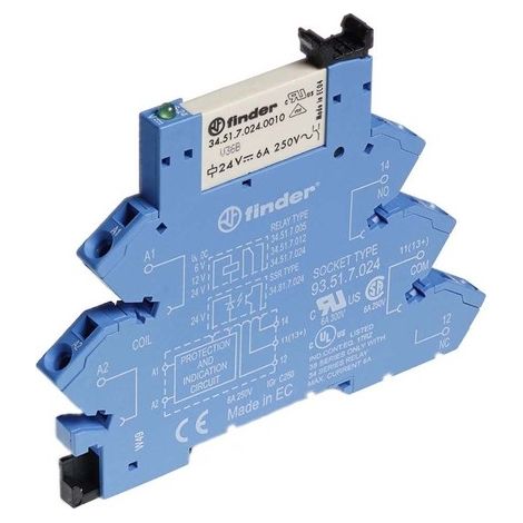 Relais d'interface 24V c.c., 1 RT, montage Rail DIN, série , 38 Series ( Prix pour 1 ) (1/3)