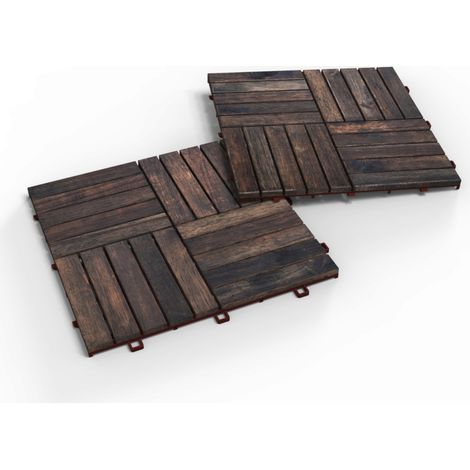 iWerk Holzfliese Akazie Espresso 30 x 30 x 1,5 cm 10 Stück Holzfliese