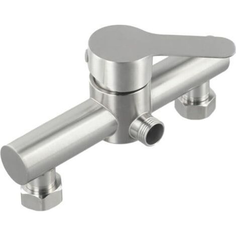 Mitigeur de douche thermostatique, robinet de douche en acier inoxydable, mitigeur d'eau chaude et froide, poignées métalliques murales (1/5)