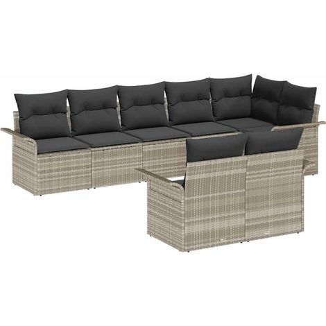 Maison Exclusive - Gartensofa-set mit Speicher 8 pcs Hellgrau Pol