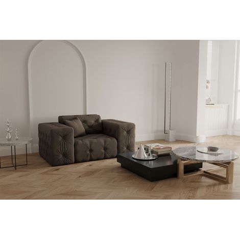 Sessel Designersessel CHANTAL in Stoff Opera Velvet Braun (1/5)