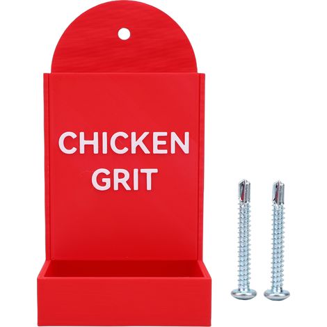 Mangeoire à gravier pour volaille Distributeur automatique suspendu en plastique rouge anti-gaspillage pour poules canards (1/5)