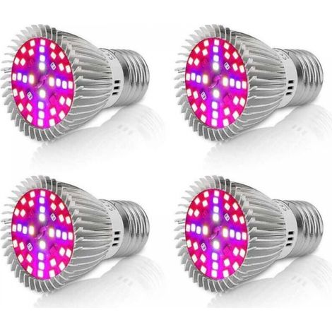 [4 pièces] Lampe de croissance à LED 10W E27, lampe de croissance à spectre complet (1/5)