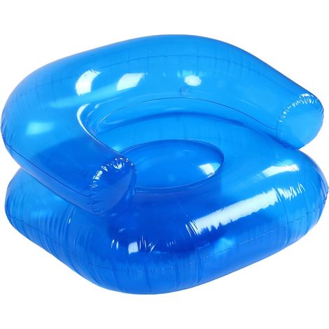 Canapé Gonflable PVC Transparent Confortable Léger pour Salon Chambre Balcon Bleu (1/5)