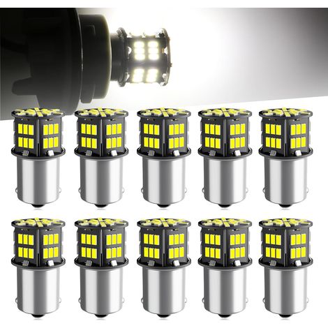 Defvnsy P21W 1156 BA15S LED Bulb, 6500K White 12V Car Bulbs for 1141 1003 7506, 54SMD 3014 Replacement Bulb for RV, Reverse Lights, Stop Lights, Driving Lights (10 Pieces) (1/5)
