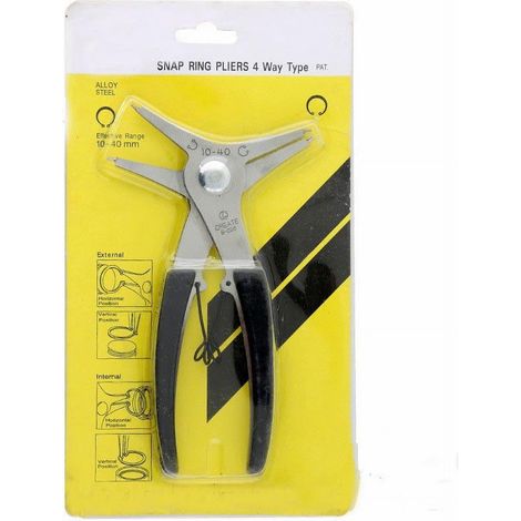 Pliers À Anneaux De Sécurité - Acier Outil - Ouverture 3 À 24 Mm - Pour Anneaux Intérieurs Et Extérieurs - 1 Pièce (1/5)
