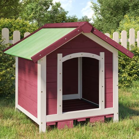 Chenil Enclos Parc Cage pour chien moka 65x65x61,5 cm bois de pin solide 39844 (1/5)