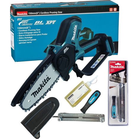 Makita DUC150Z 18v Cordless Brushless Chainsaw Pruning Saw 150mm 6"" + Sharpener (1/5)