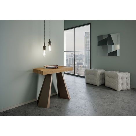 Consolle Allungabile in Legno e Ferro H77x40x90/300cm Itamoby Diamante Quercia Orso Classica (1/4)