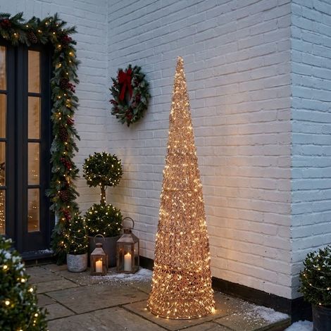 Tall Titan Rose Gold Metallic Looped LED Treebelisk (1/2)