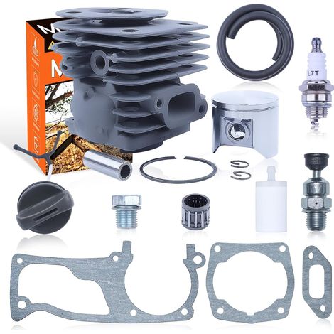 Piston et cylindre 47 mm pour Husqvarna 357XP 359 EPA 357 XP Big Bore Tronçonneuses avec valve de décompression, bougie, roulement à aiguilles 537157302 537157304 (1/5)