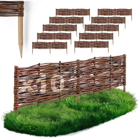 Lot de 10 Bordures Osier Bogateco Saule Naturel 100x20 cm (1/5)