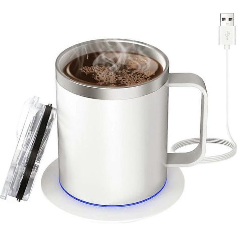 Auto chauffage café mug pour Desk Heated tasse avec 10Hrs auto Shut Off USB Powered mug chauffe lot (1/5)