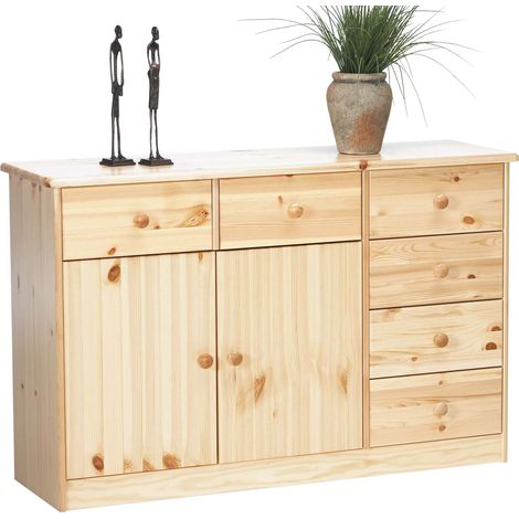 Nelly buffet 6 tiroirs 2 portes naturel.