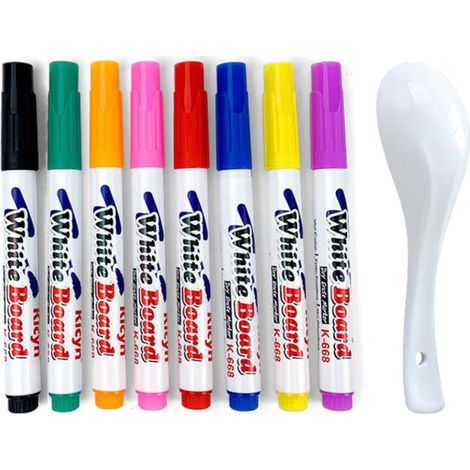8/12 Pcs Magical Water Painting Pen Toy Whiteboard Dry Erase Pen White Board Marker Student Children Drawing Pen (1/5)