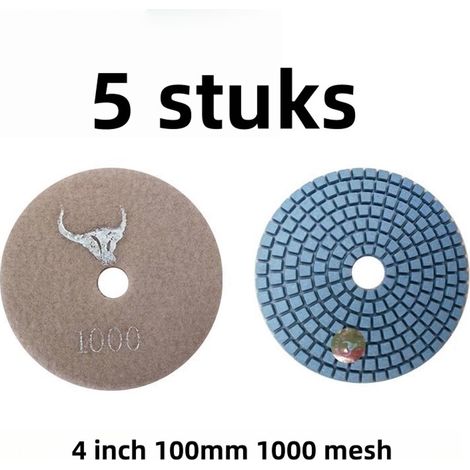Lot de 5 disques de polissage à l'eau - Disque de polissage diamanté - Disque de polissage pour pierre - Marbre - Granit - Disque d'affûtage - 100 mm - 1000 mesh (1/5)