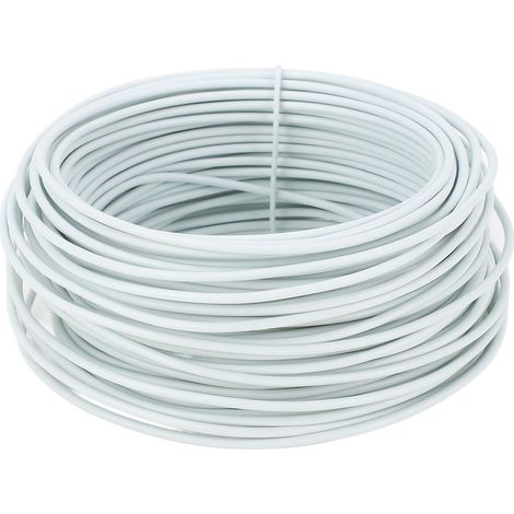 [JAMAIS UTILISÉ]Fil de ligature en fer galvanisé, flexible, pour câble de télécommunication PVC, 1,5 mm x 20 m, à extrémité ronde, blanc (1/5)