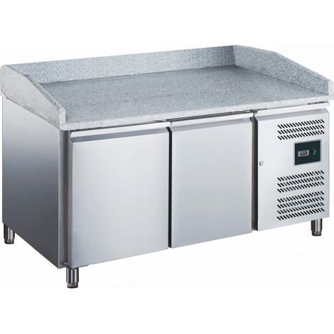Table pizza - 2 portes - Granit - Professionnel - Saro