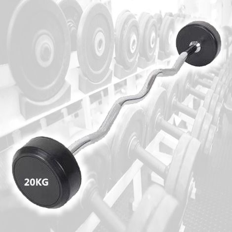 TRADE SHOP - Manubri Bilanciere Curl Curvo Ondulato Precaricato Da 40 Kg 20+20 Kg Bodysolid -