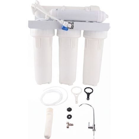 Purificateur d'eau à 5 couches sans électricité, Filtre à eau potable, filtration 0,01 micron, pour eau du robinet ou de puits, installation murale (1/5)