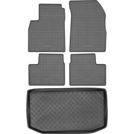 Set di tappetini in gomma per auto e tappetino per bagagliaio per Nissan Micra K13 Hatchback dal 2010 al 2013. (1/5)