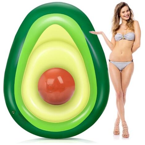 Grande galleggiante gonfiabile a forma di avocado per la piscina, giocattolo da piscina con palla, divertente galleggiante estivo, materassino gonfiabile, giocattolo da spiaggia per bambini e adulti (1/5)