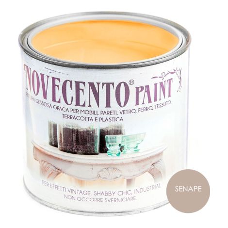 Novecento CHALK PAINT SENAPE Pittura Lavabile inodore senza primer 500 ML SENAPE