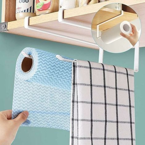 2-teiliger Papierhandtuchhalter, Küchenrollenhalter, Wandmontage, geeignet für Küche und Bad – Weiß (1/4)