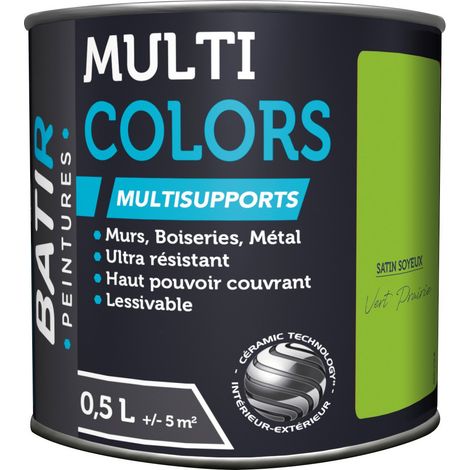 Satin-Glänzende Multi-Untergrundfarbe 0,5 l Wiesen-Grün - Batir
