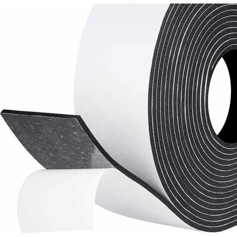 Guarnizione adesiva in striscia isolante acustico per finestra porta garage doccia 50mm x 3mm x 5 m Guarnizione in gomma antifreddo Protezione antiurto Armadio Mobili - Pellicola bianca in schiuma ner