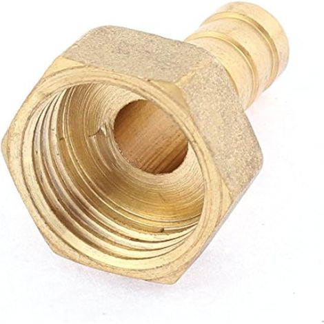 Raccord cannelé en laiton doré pour tuyau de gaz, filetage femelle 1/2 BSP (1/2)