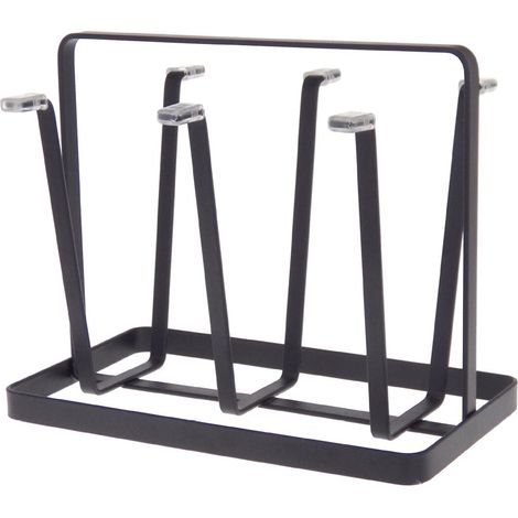 Égouttoir portable en fer forgé, acier plat, porte-tasses hexagonal, rangement inversé, support pour six verres à eau-AquaForge (1/5)