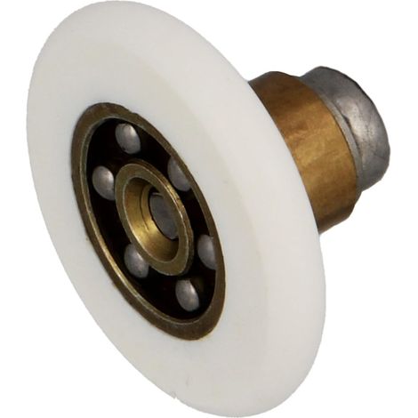 Roulement pour Cabine de Douche Lot de 2 Unités Ø 20/6 mm Roulement Frontal et Vis M4x12 Pour Porte Coulissante de Douches de Salle de Bain Nylon Blanc (1/5)