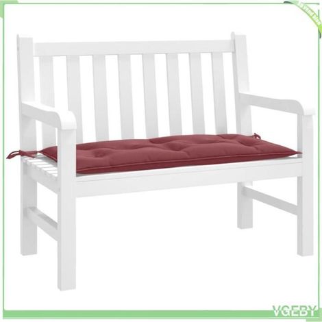 4002540 Coussin de banc de jardin rouge bordeaux mélangé tissu (1/5)