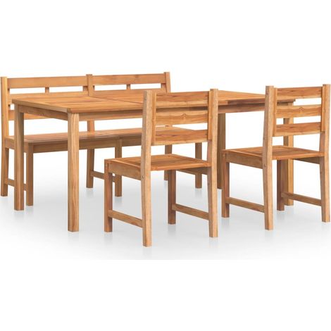 Ensemble à manger de jardin 4 pcs Bois de teck massif (1/5)