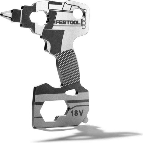 Festool – Keytool multifonction 577221 – Acier inoxydable – Finition sablée mate – Ultra-compact – 8 fonctions pratiques – Pour espaces confinés (1/4)