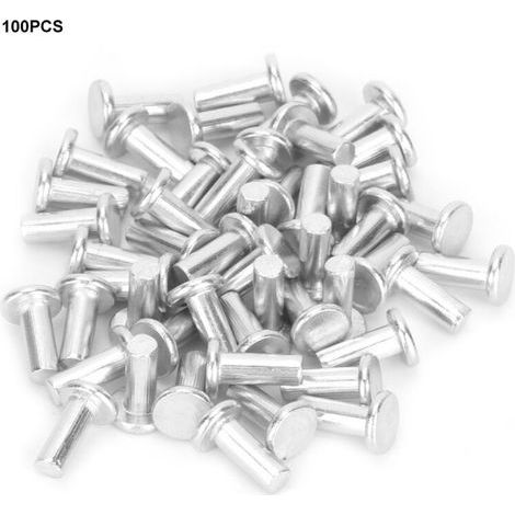 Rivets en aluminium tête plate GB867 – Lot de 100 pièces M4 × 10 mm, fixation solide pour bricolage et industrie (1/5)