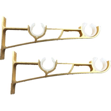 2pièces Tringle À Rideau En Métal Robuste, Support De Tringle À Rideaux, Double Tringle À Rideau Pole Holder, Support Rideau, Support De Tringle À Rideau En Aluminium, Support De Tringle À Rideau Or (1/3)