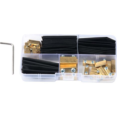 Bornes de câblage professionnelles en laiton avec gaines thermorétractables pour systèmes électriques à haute puissance et haute intensité (1/5)