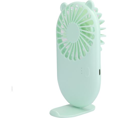 Ventilateur de poche Mini système de refroidissement portable ultra silencieux pour enfants, 3 vitesses (vert) (1/5)