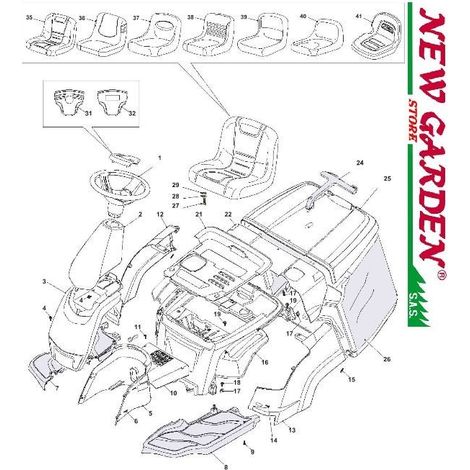Pezzi ricambio carrozzeria 66cm XE966HDB B&S950 trattorino rasaerba CASTELGARDEN 7 PEDANA DESTRA