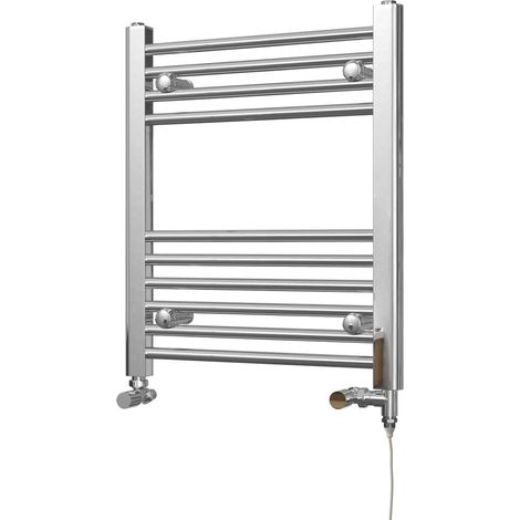 Zennor - Chrome Dual Fuel Towel Rail H600mm x W500mm Standard - Straight (1/3)