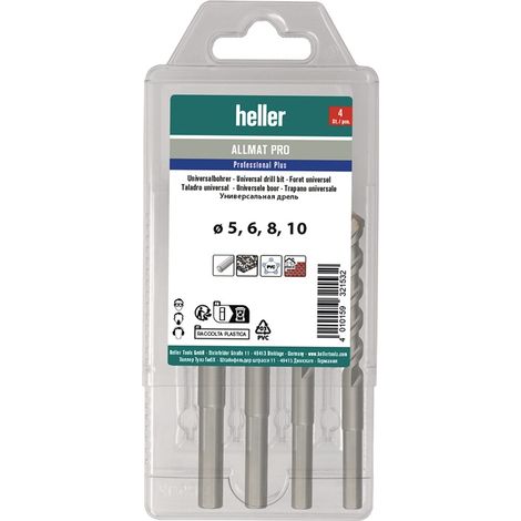 HELLER Universalbohrersatz ALLMAT PRO 4-tlg.5/6/8/10mm Dreikantschaft HELLER (1/2)