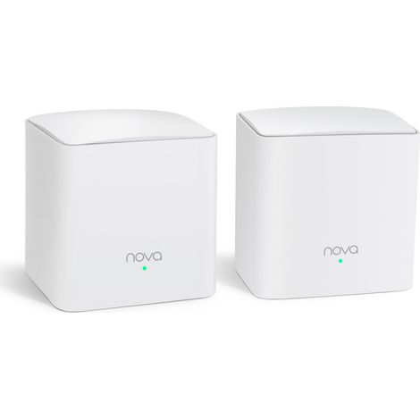 Tenda kit mesh wifi ac1200 dual band tenda nt-nova-mw5g-2 2 nodi facile installazione