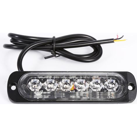 2 pièces 12V 6 LED Feux de détresse Stroboscope Avertissement Camion Voiture Clignotant Lampe Rouge Bleu (1/5)