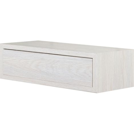 Mensola da Parete 1 Cassetto 45x13,4x20 cm in Fibra di Legno Lego Rovere Sbiancato (1/5)