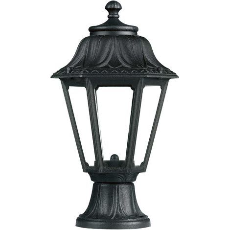 Borne classique INDURA MINI 6 IP55 E27 42W 390mm Noir (1/3)